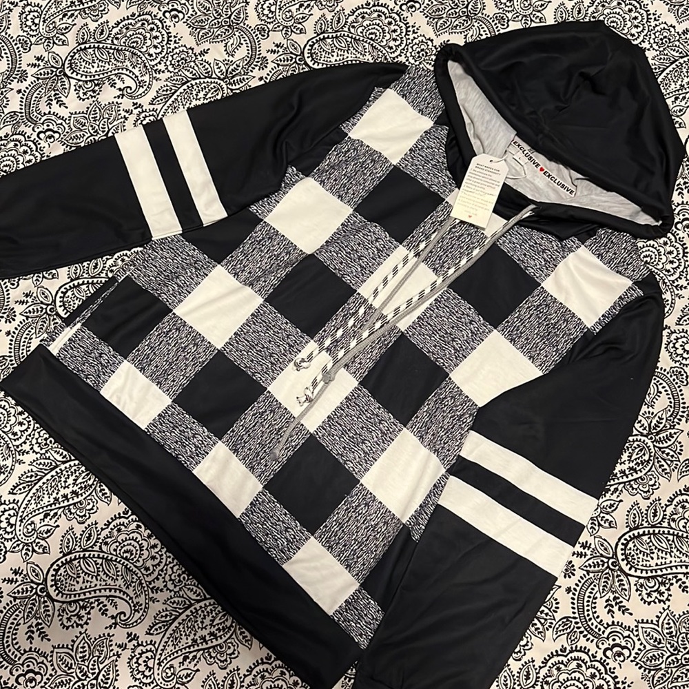 Black and White Hoodie by ❤️Exclusive Made with Love